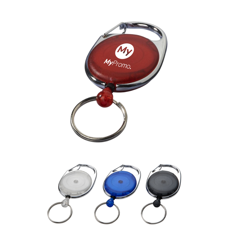 Ausweis-Schlüsselanhänger | Kunststoff | Aufrollbare Schnur